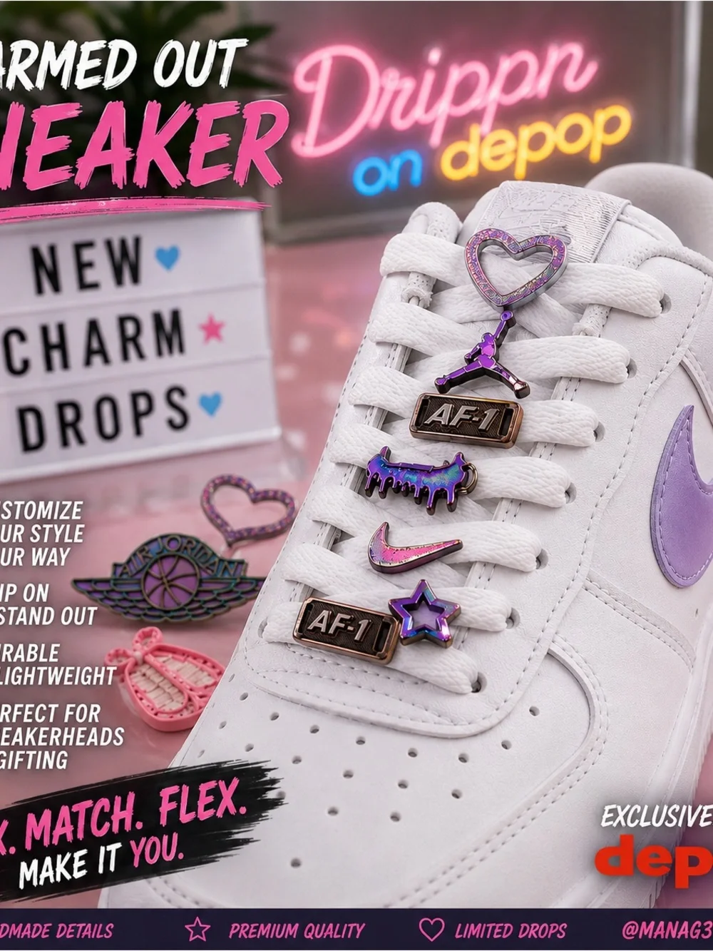 Sneaker Charms Lace Charms MIX N MATCH ANY 5/$15